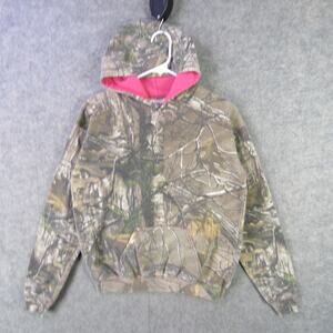 Realtree Hoodie Youth XL 18-20 Camo Pink Hood Lined Kangaroo Pocket Sweatshirt
